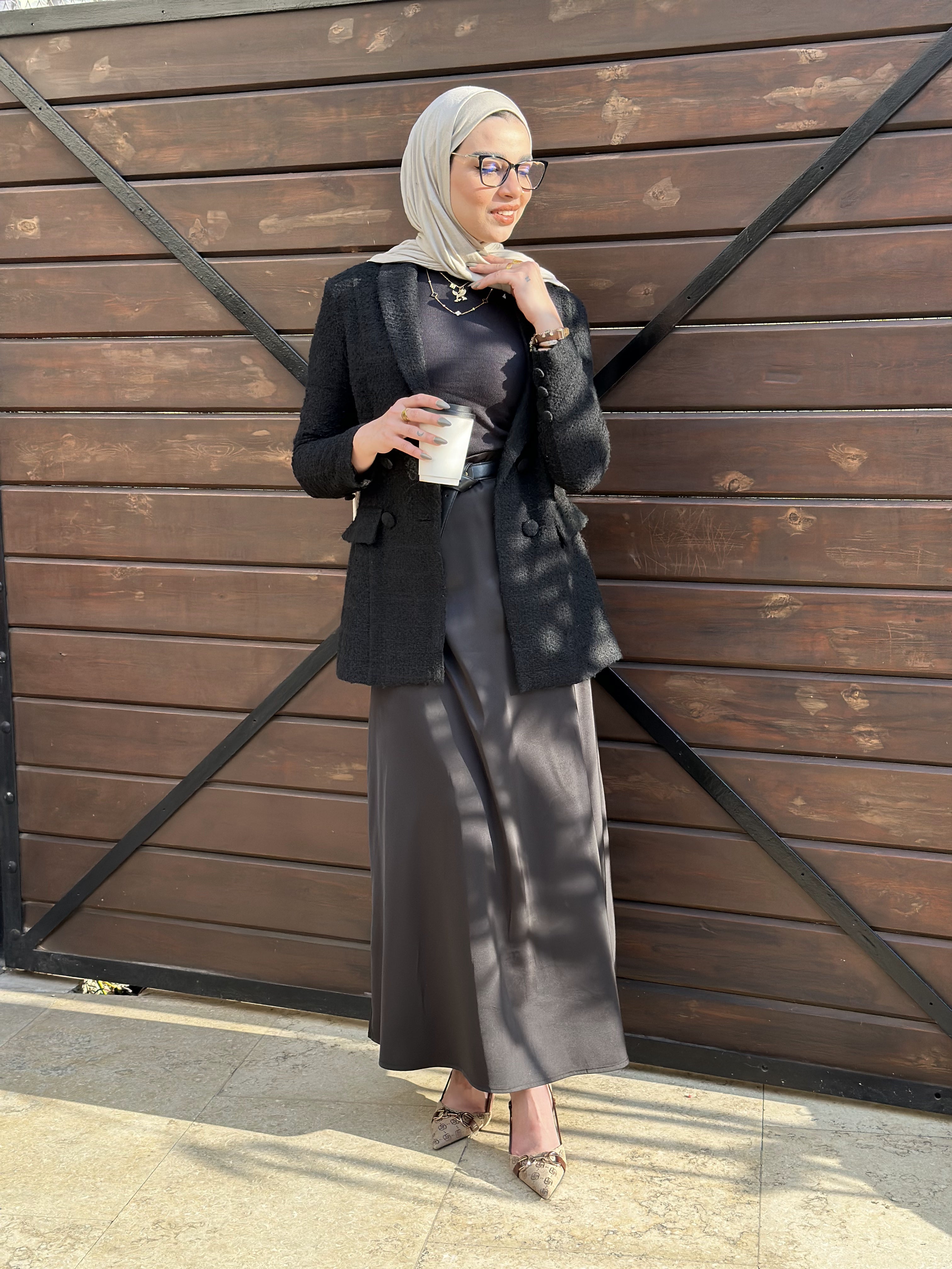 Hana satin skirt